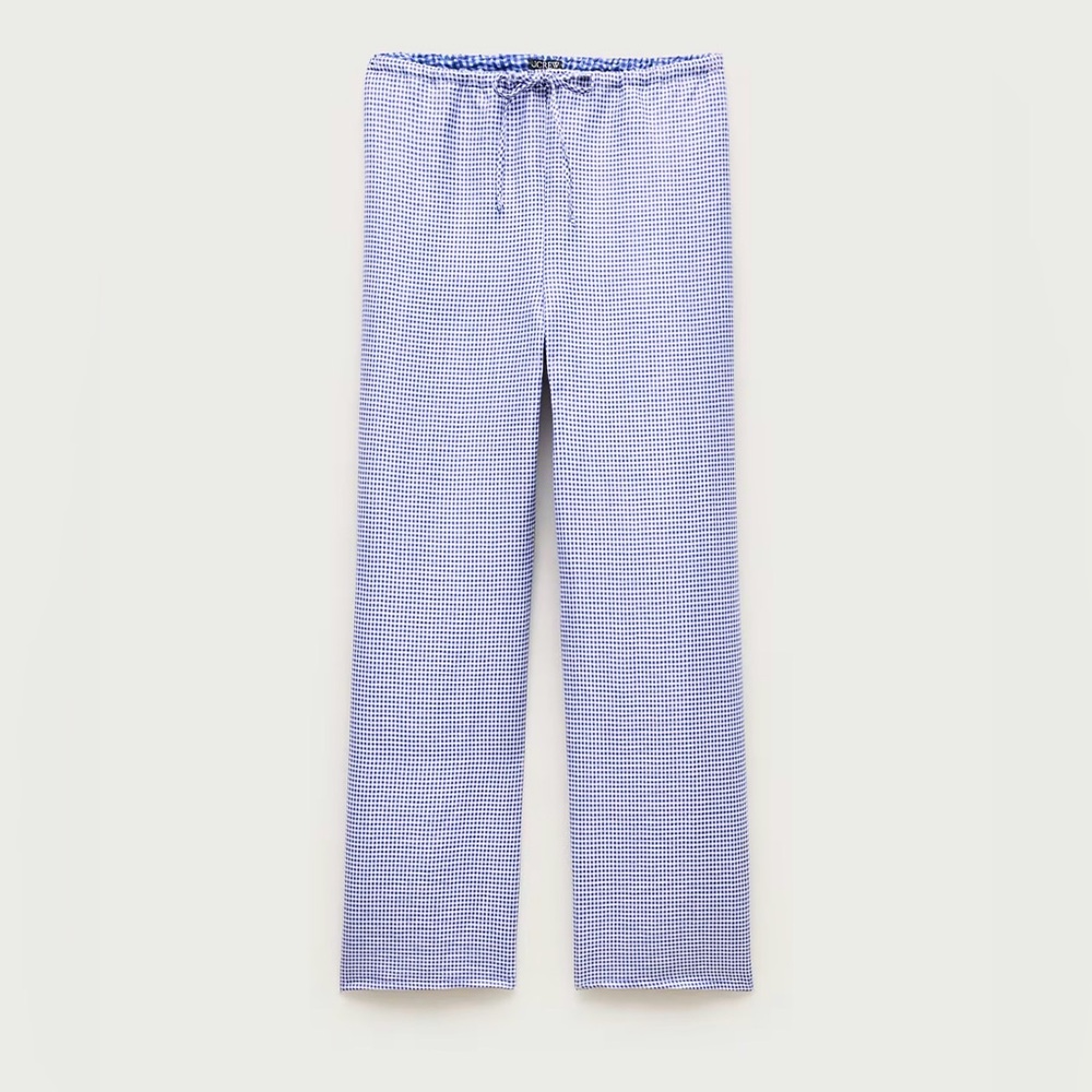 J Crew Luna pant in gingham linen blend XL